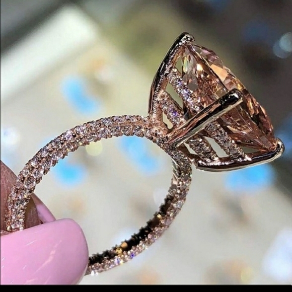 Champagne Cubic Zirconia Ring - Picture 6 of 11